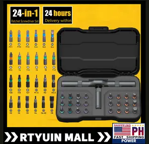 24-in-1 Ratchet Screwdriver Set, S2 Steel Magnetic Precision Screwdriver Kit with Case, Multi-Function Tool Set for PC, Watch, Bike, DIY & Household Repairs
