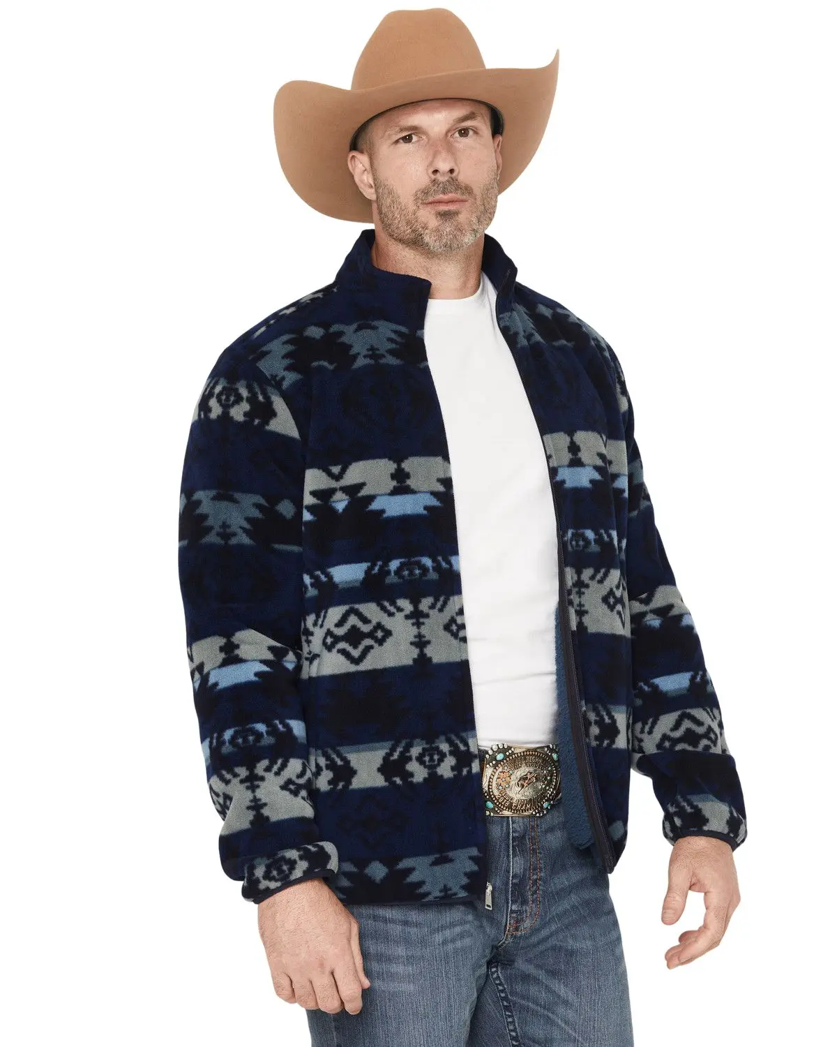 Cody James Men's Men'S Barrens Southwestern Print Zip-Up Jacket - Cjfa25sw1-Bl