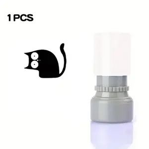 Cat Pattern Stamp, 6 Counts/set Round Self-Inking Stamps, Office Stationery & Supplies for School, Dormitory, Home