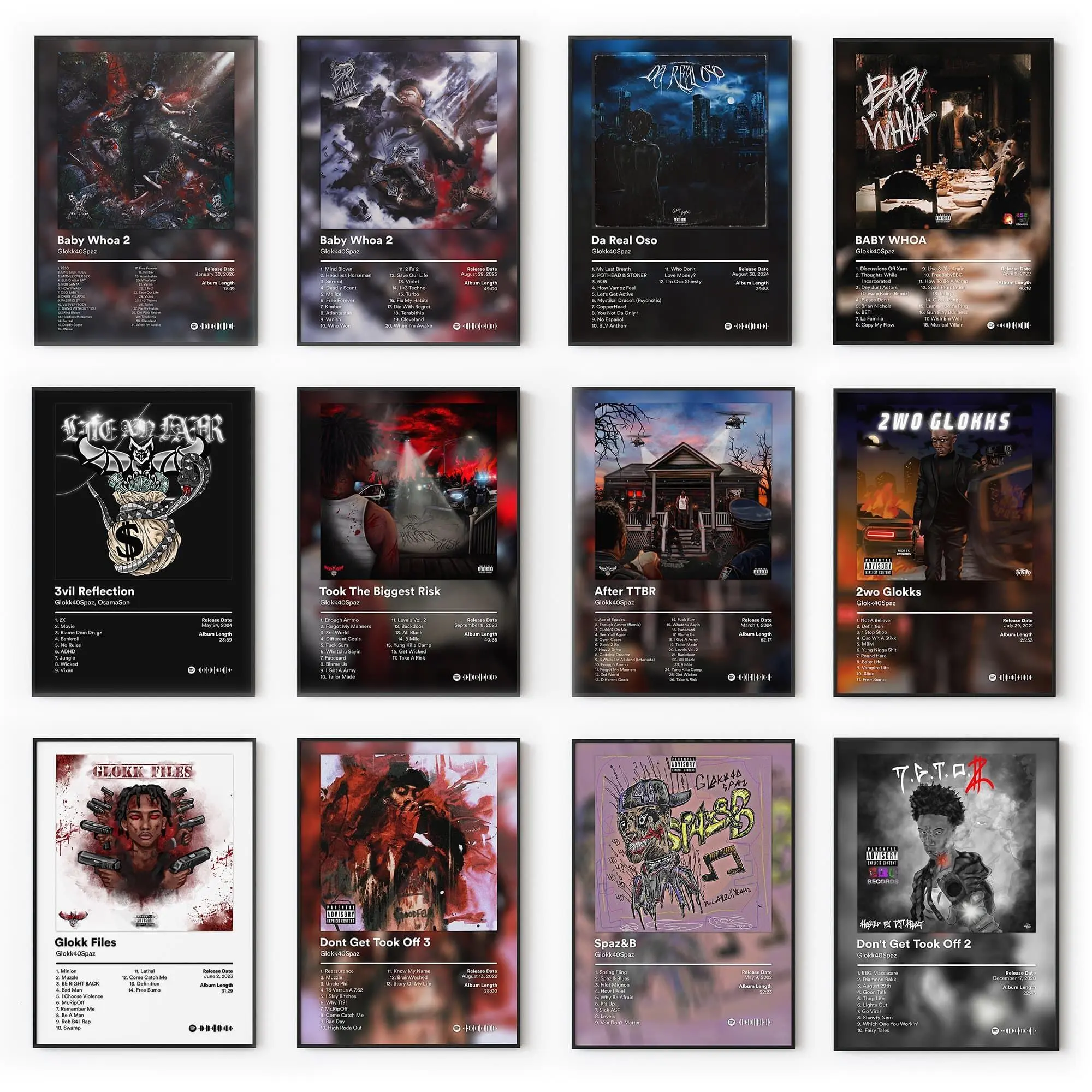Glokk BabyWhoa Poster Set - Underground Aesthetic Wall Art - Modern Room Decor - Gift for Fans