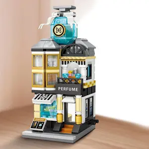 Perfume Shop Building Blocks, Building Block Sets, 401pcs/set 3D Street View Shop Model, Room Decoration Ornaments, Building Toys for Gifts
