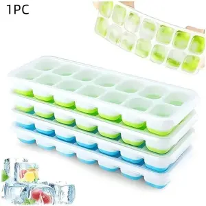 Food-Grade Ice Cube Molds with Lids, Non-Toxic and Durable, Stackable for Water, Cocktails, Whiskey, 1/2/4 Count Options, Ice Cube Tray, Home Bar Accessories, Ice Cube Maker