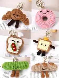 Cute Knitted Keychain, Crochet Bread Keyring, Handbag Charm, Perfect Gift for Family, Friends, Colleagues, Elders, Kids, Christmas Present, Handmade Keychain, Keychain For Bags