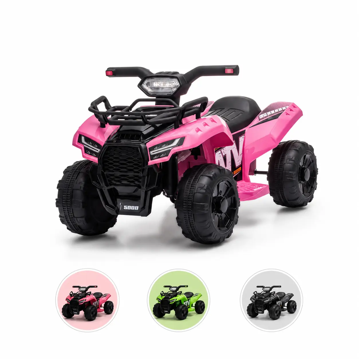 #tiktokshopsummersale Bobike 6V Electric Kids ATV Quad Pink with Headlights MP3 USB ASTM Certified Safe PP Material Ride On Toy Car for Boys Girls Tricycle Ride On Wheels, Tricycle For Toddlers, Plastic