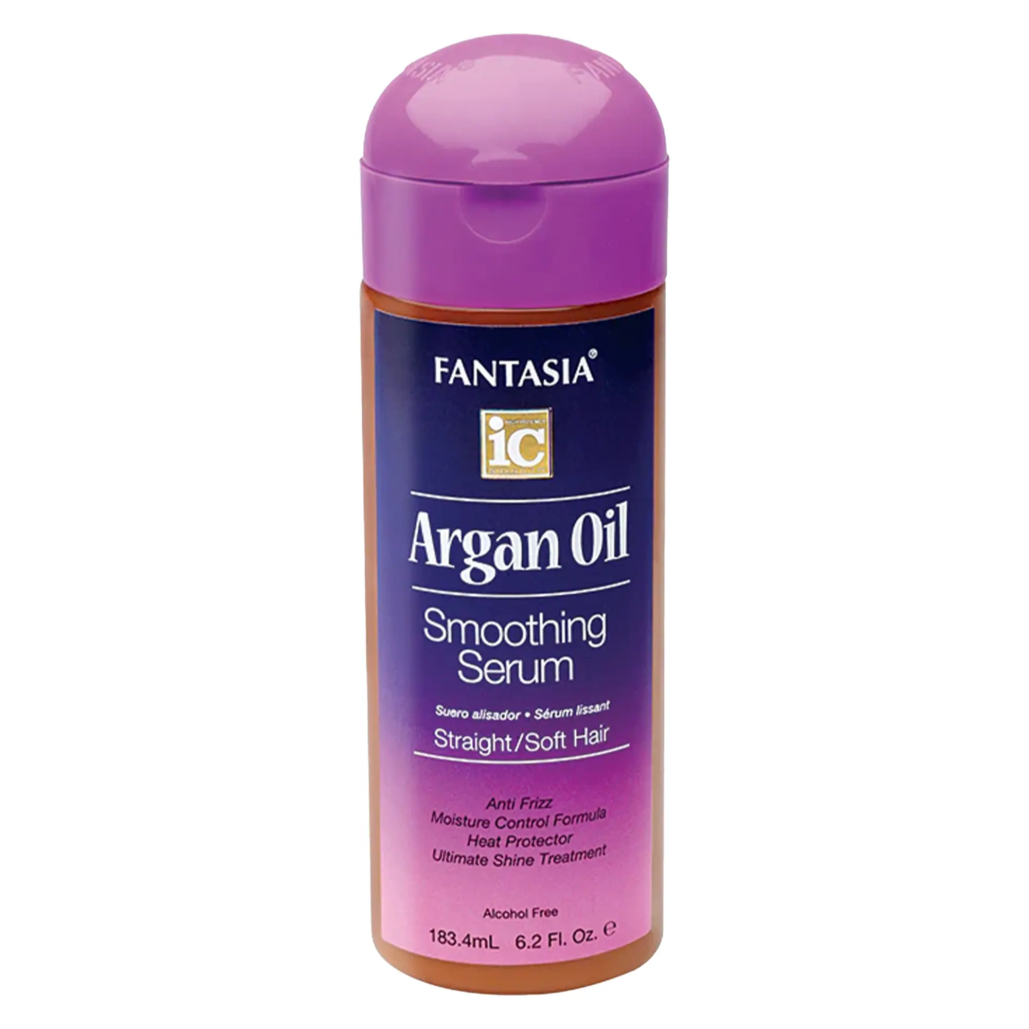 Fantasia IC Argan Oil Smoothing Serum, 6 oz - Frizz Control & Heat Protectant for Shiny Hair, Lightweight Moisturizer for Straightening Curly & Wavy Hair, Unisex, Straightening Curly Hair