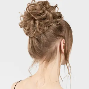 Messy Curly Hair Bun With Elastic Band for Women Suitable For Daily Use