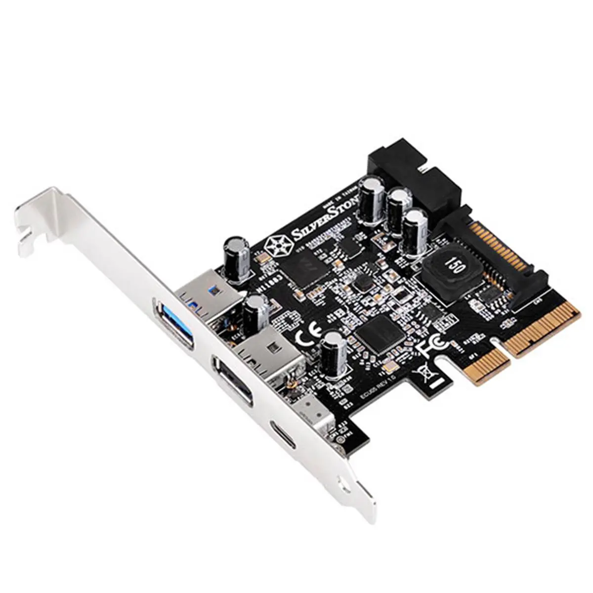 212 MAIN PCIe Expansion Card - Low Profile, PCIe Slot Compatible, Fast Charge, USB 3.1/3.0 Ports, External Type-C Port, Internal 19-Pin Connector
