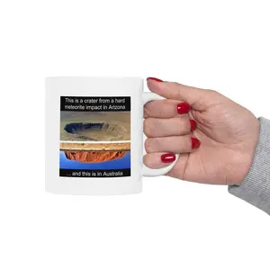 Meteorite Crater Ceramic Mug, Arizona and Australia Space Gift Cup, Astronomy Coffee Tea Mug, 11oz 15oz, Celestial Drinkware, Astronomy Geek