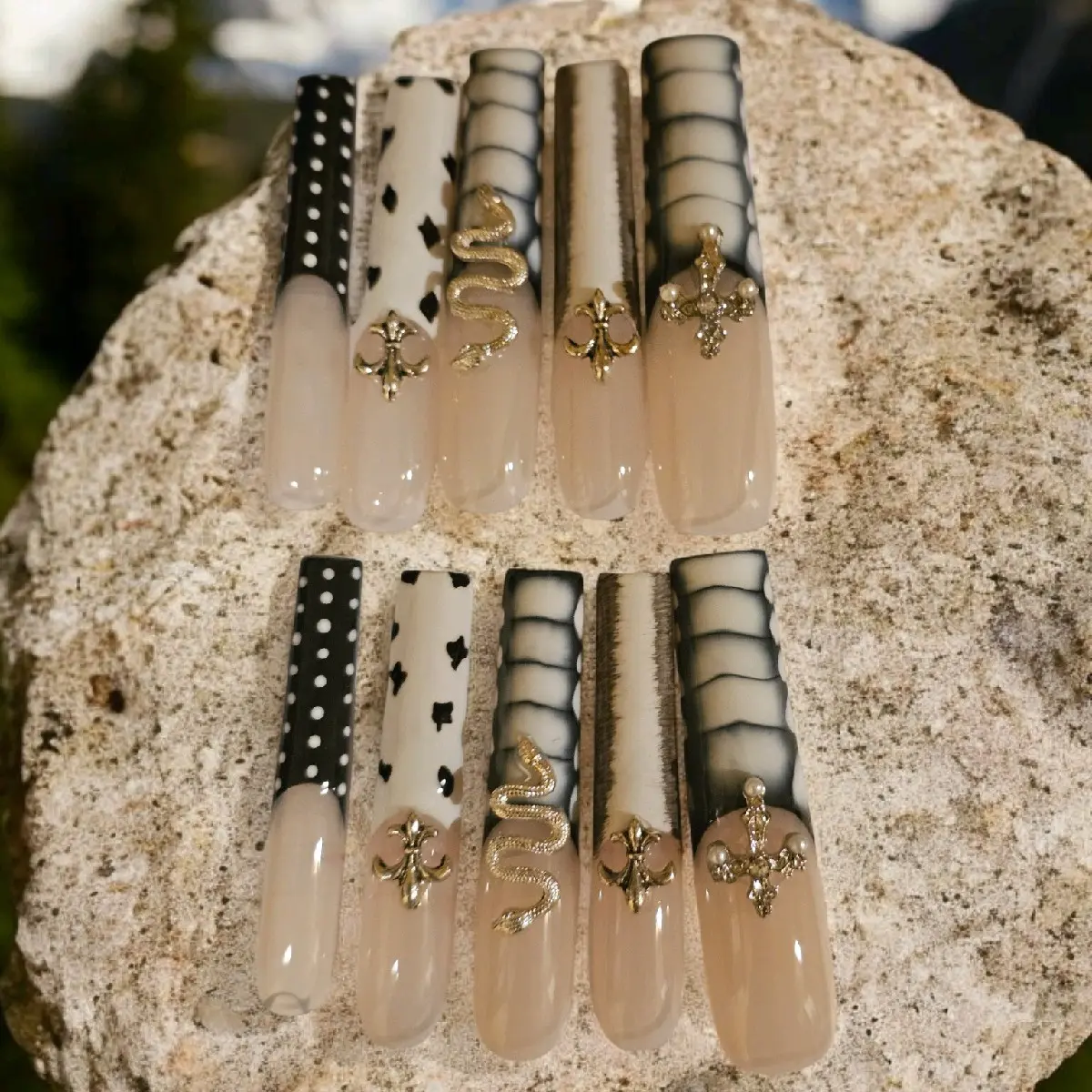 Handcrafted Extra Long   Nails for a Unique and Personalized Look - Kit, Nail Art shop tiktok press