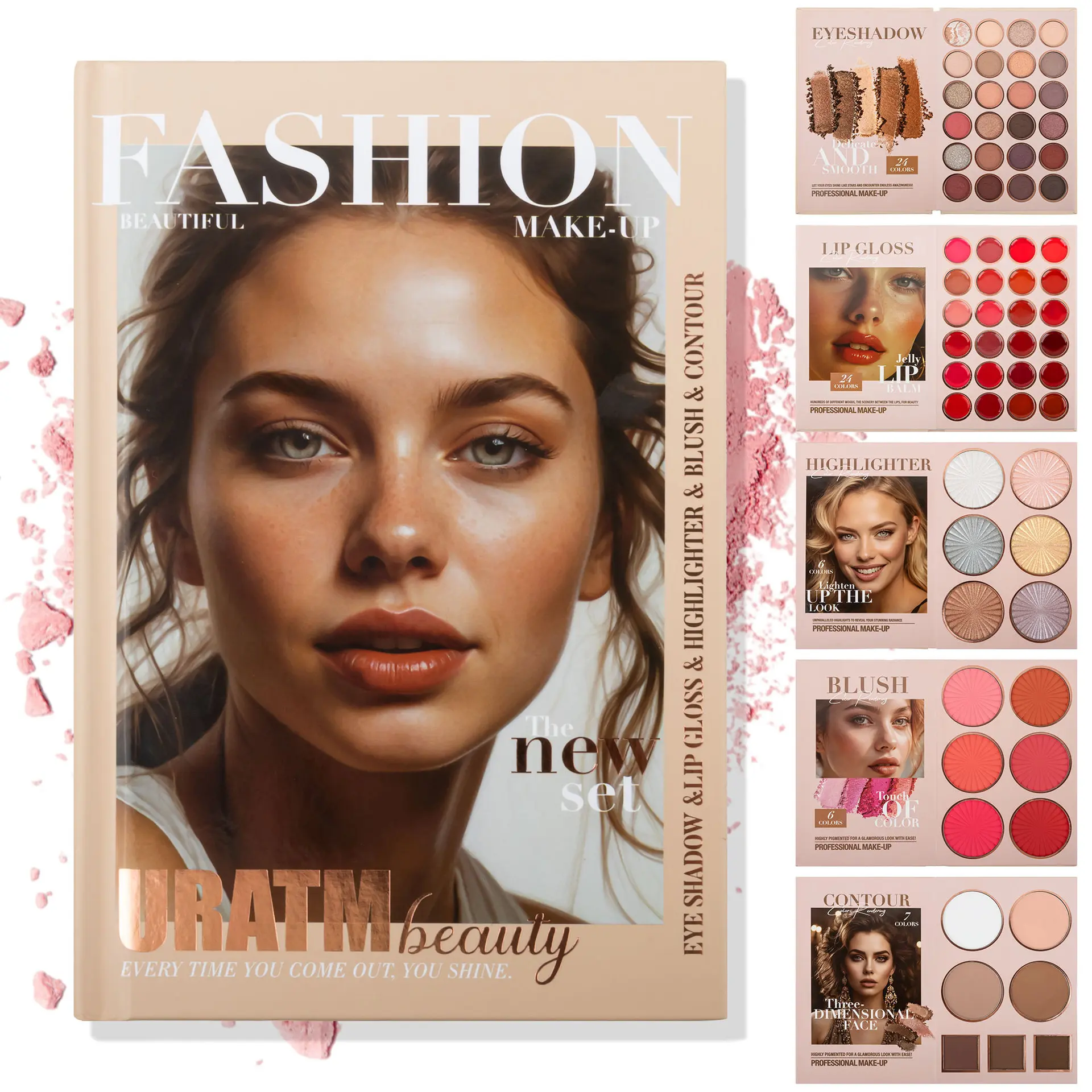 67 Shades Book Style Makeup Palette, 5-Layer Foldable Design All-In-One Makeup Set Contains Eyeshadow Blush Highlighter Contour Powder, Multi-Functional Makeup Book, Perfect Anniversary & Holiday Gift For Makeup Lovers