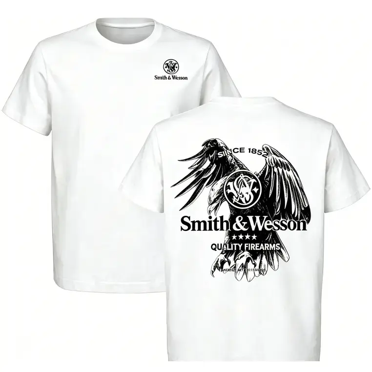 Vintage US Eagle Graphic T-Shirt for Men, 100% Cotton Western Military Style, Short Sleeve Lightweight Tactical Streetwear Top, Tshirt, Shortsleeve, Breathable, Fabric, Unisex, Relaxed Fit