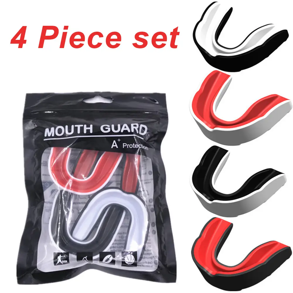 4 Pack Sports Mouth Guard – Teeth Protection & Comfortable Fit, Ideal for Boxing, Basketball, Football & Training, Must-Have Protective Gear & Sports Gear & Boxing Equipment & Christmas Gift, Mouthguards