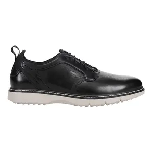 Stacy Adams Mens Sync Plain Toe Elastic Lace Up Oxford Casual Shoes - Black