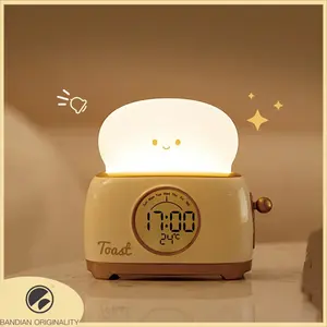 Kid Digital Alarm Clock with LED Night Light, Sleep Trainer, Temperature Display, Switch & Universal USB Mobile Light Accessory for Home Bedroom Bedside, ABS-Enhanced Electronics Accessory