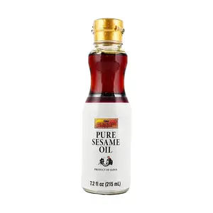 Lee Kum Kee 100% Pure Sesame Oil - Authentic Hong Kong Style, 215ml Bottle for Stir-Frying, Salad Dressings & Flavor Enhancement