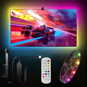 RGBIC LED TV Backlight with Ar Color Sensor, Remote Control, USB Powered, Compatible with 35-80 Inch Tvs, Home Theater & Gaming Room Use