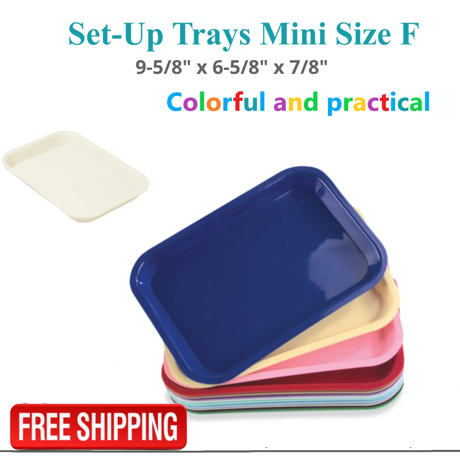 Professional Flat-Setup Mini Laboratory Tray, Autoclavable, 10 Standard Colors Available