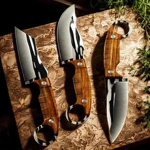 Professional 3pcs Stainless Steel Boning Knives Set | Multi-Purpose Knife for Meat & Fruit Cutting | Perfect for Outdoor Camping BBQ Use