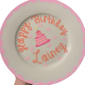 Personalized Handpainted Ceramic Birthday Plate