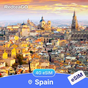 RedteaGO Spain eSIM Unlimited Data 5G | Instant Activation | No SIM Card Needed| Travel Data Plan | Instant Activation