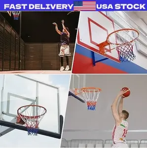 2PCS Replacement Basketball Net Heavy Duty All Weather Hoop Rim Indoor Outdoor