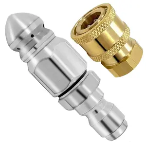 Sewer Jetter Kit For Pressure Washer Drain, 1 Set Newest 5800PSI Drain Cleaner High Pressure Hose, 6M/10M/15M/30M/45M NPT 1/4 Inch 5000PSI Sewer Jetter Nozzle, Cleaning Accessories