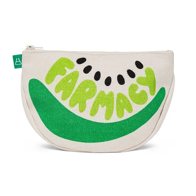 Farmacy Fruit Slice Essentials Pouch - Canvas Makeup Pouch for Purse, Cosmetic Travel Bags with Fun Print