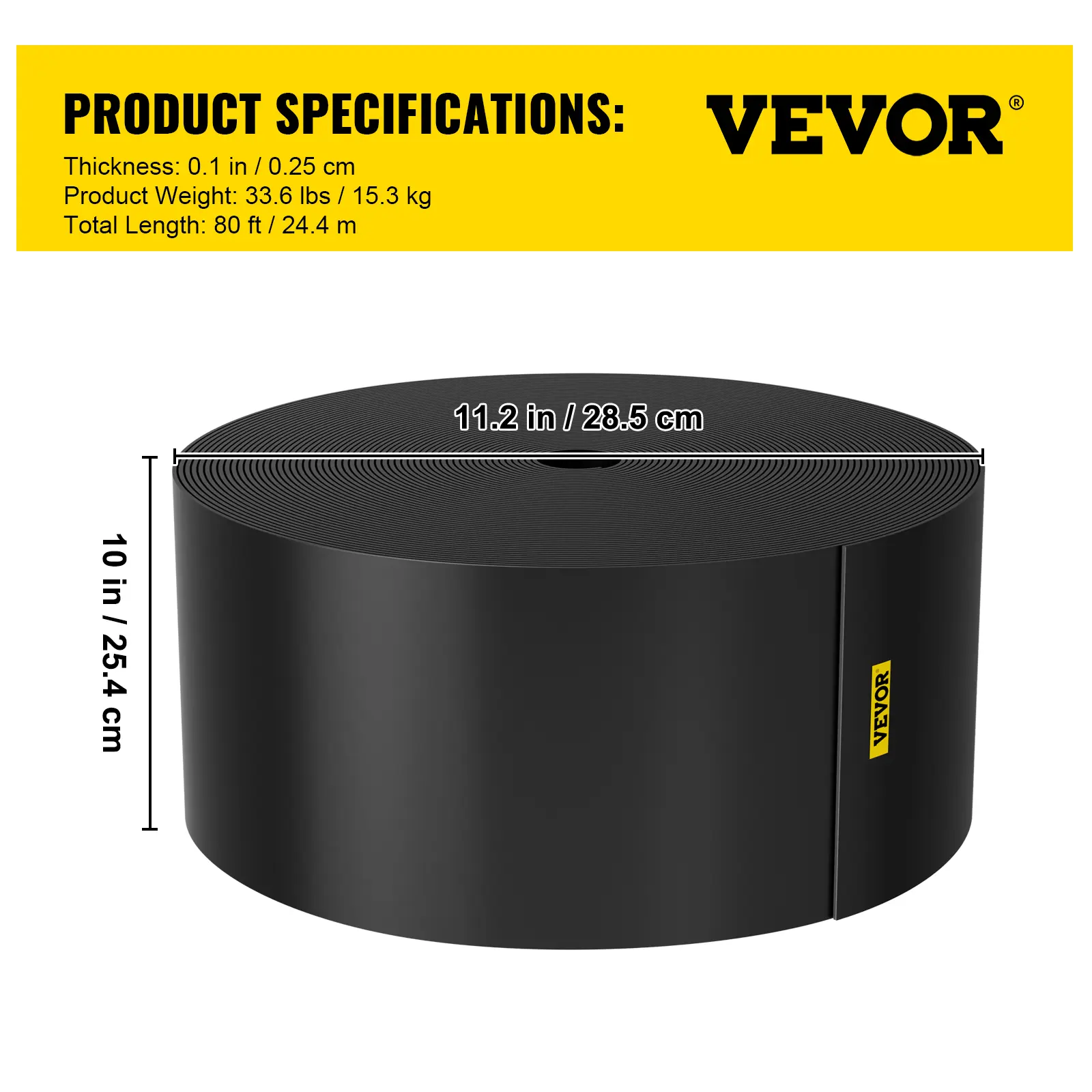 【summerfinds】VEVOR Landscape Edging, 10 inch Depth 80 ft Total Length, Recycled HDPE Coiled Terrace Board, Flexible Bender Border for Landscaping, Lawn, Garden, Yard, Against Invading Weeds, Black