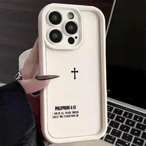 Christ Bible Verse Philippians 413 Pattern  TPU mobile phone case applicable for iPhone 16ProMax 15 14 13 12 11 Plus cases durable shockproof protection urban sophisticated phone case cute nic natalie reynolds mosnovo  protective case Silicone Cover