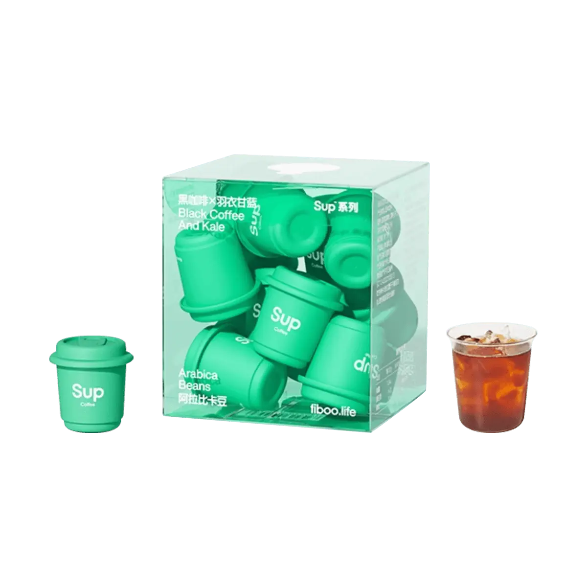 FIBOO Kale Coffee Alakaberry Black Coffee Instant Drink 4g x 10 Cups Sugar-Free High Fiber