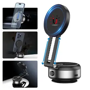 JOYYE Magnetic Phone Holder, Adjustable and Foldable Dual-Sided Electronic Vacuum and Magnetic Adsorption, Car Navigation Phone Stand Cellphone Stand