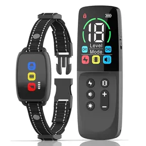 Black Heaflex 4-in-1 Dog Training Collar – Electric Shock,Vibration,Buzzer & LED Light – 800m Range,IPX7 Waterproof,TP-C Rechargeable Low Voltage – Anti-Bark,Anti-Bite – Safety Lock – Professional Trainer Choice