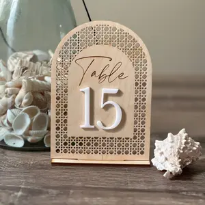 Rattan Table Numbers/ boho table numbers/ wedding signage/ event decor
