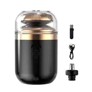 Mini Electric Shaver, Portable Automatic Razor for Men, Portable Pocket Shaver, USB Rechargeable Rotary Shaver for Home, Car, Travel(Color:Black)