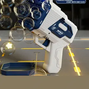 Rocket Launcher Gatling Party Bubble Machine for Kids Outdoor Fun, Perfect for Birthday Parties and Beach Adventures, Educational Toy (bubbles & Batteries Not Included)
