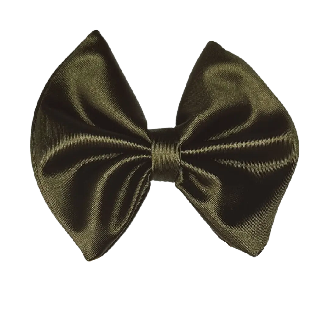 Satin Pine Tail-less Bow on Nylon Headband or Alligator Clip - Fashion Hair Accessory