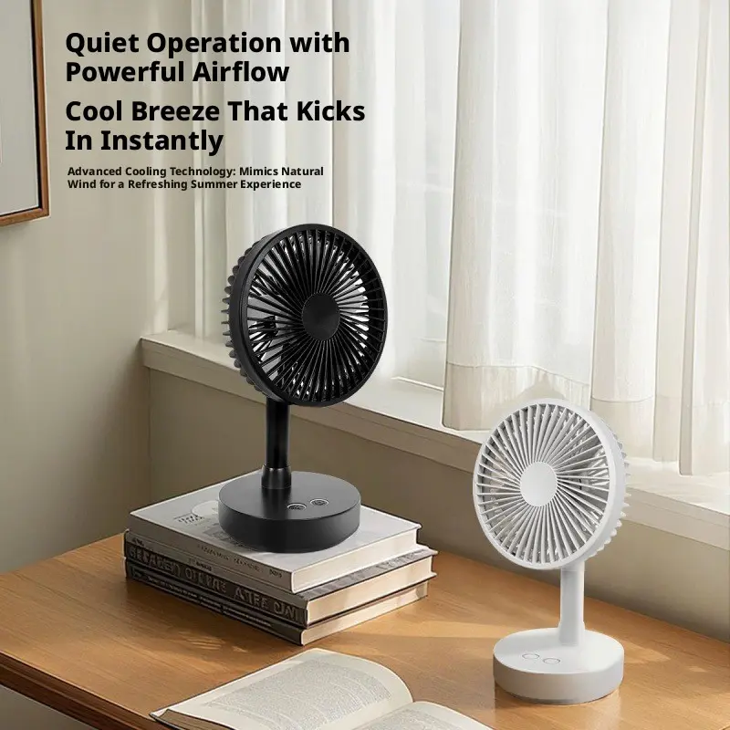 Desktop Circulating Rechargeable Wind Fan, Home Office Portable Oscillating Fan, Student Dormitory Tabletop Automatic Oscillating Fan