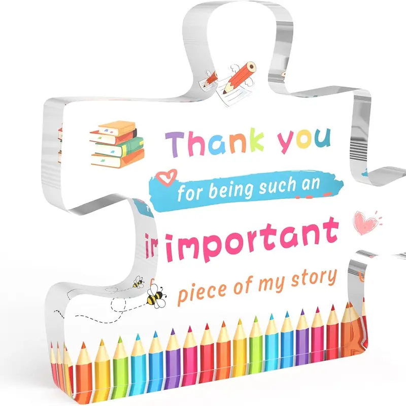 Acrylic Photo Plaque - 12x12cm High-Quality Smooth Fade-Resistant Art, Personalized Preschool Graduation Display Gift, Compact Desktop Home Decor Products, Teacher Appreciation Sign
