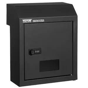VEVOR Through The Door Key Drop Box, TikTokShopBlackFriday, Heavy Duty Steel Through the Door Mailbox with 12" Combination Lock, Mail Drop Box, Black