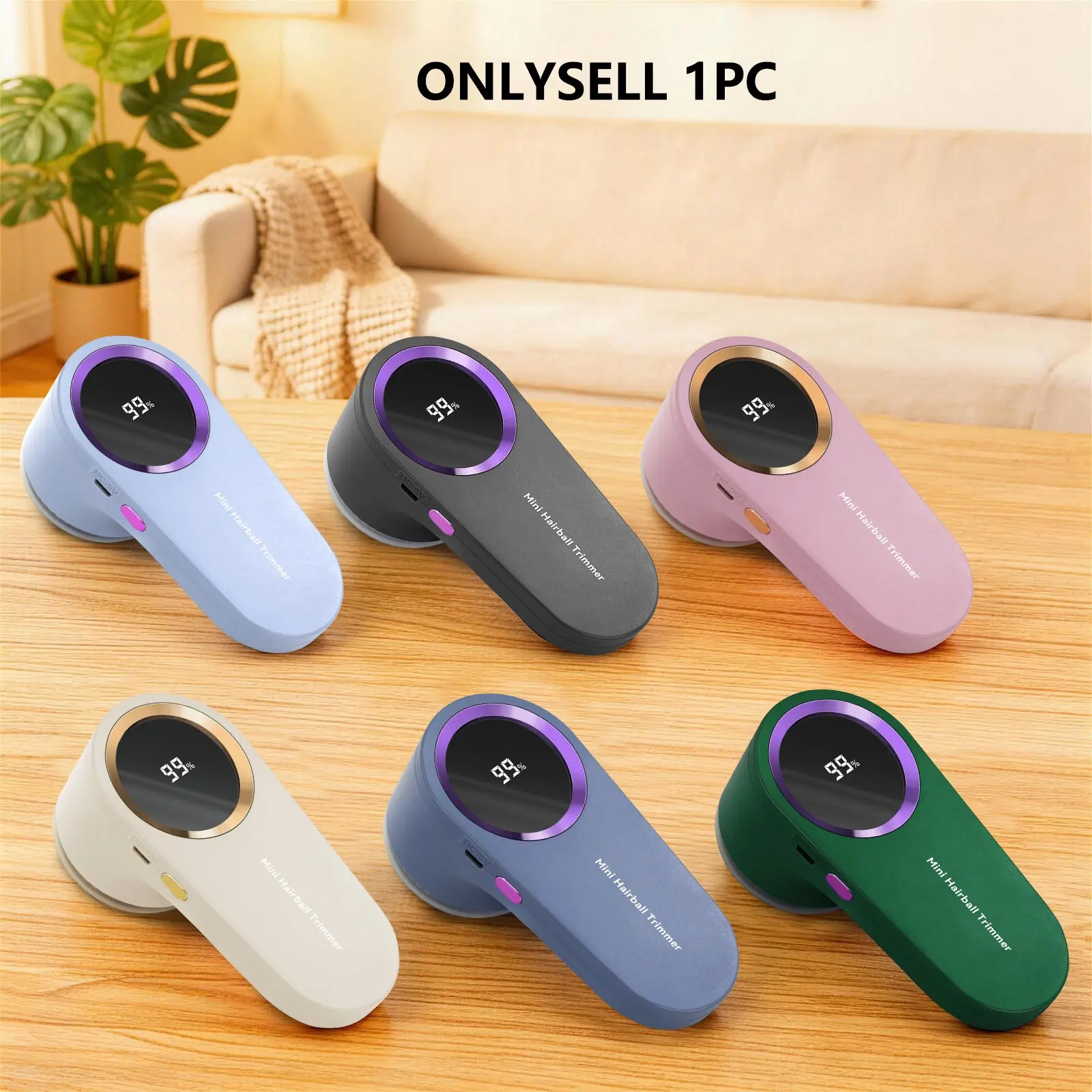 Digital Display Household Fabric Shaver USB Rechargeable Portable Lint Remover, Long Battery Life for Home Travel Bedding Plush Toys