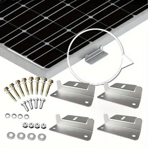 1Set Solar Panel Mounting Z-Brackets, Solar Panel Mounting Bracket Lightweight Aluminum Non-Corrosion, Suitable for RV, Trailer, Boat, Yacht, Wall And Other Off-Grid Roofs