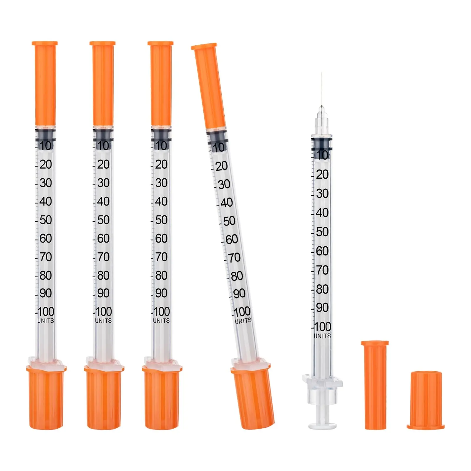 100 Pack 31G 1mL U-100 1/4" (6mm) Precision Liquid Dispensing Lab Tools, Individually Wrapped, Clear Measurement Markings campingessentials