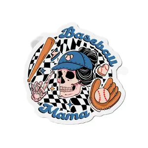 Baseball Mama Die-Cut Magnets | Fun Softball Magnet, Gift for Sports Moms, Vintage Baseball Decor, Cute Kitchen Decal, Sports Fan Gift