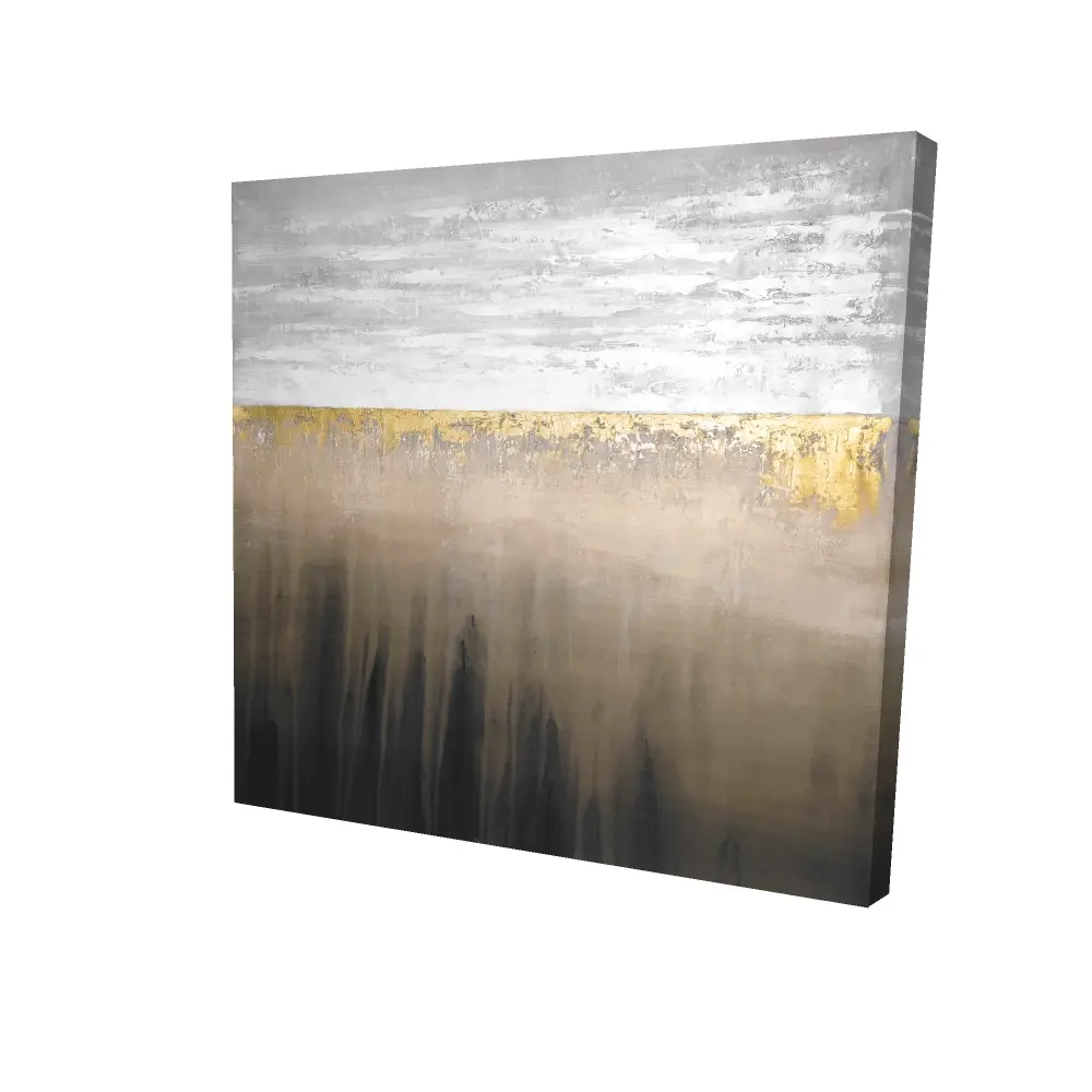 360 Stand Gilded Abstract Gold Wall Art Photo Print - 36x36 in Minimalist Decor, Elegant Room Decoration for Home Interiors, Artistic, Artwork, Art-Inspired Wall Arts, Gold Wall Arts