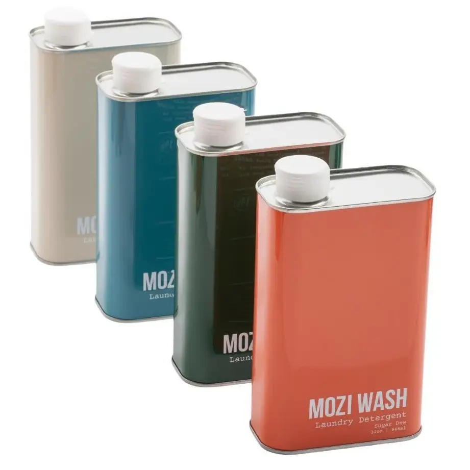 MOZI WASH 4 Pack Liquid Laundry Detergent - World's Best Smelling Plant-Based Eco-Friendly Tins - Non-Toxic & Biodegradable - Central Coast, Cozy Cash