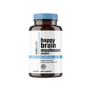 Happy Brain Mushroom Complex Brain Support Supplement | 10 Mushroom Supplement: Lions Mane, Turkey Tail, Red Reishi, Shiitake Mushrooms for Mental Clarity, Energy & Immune Support 60 ct