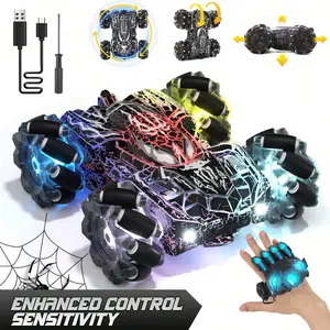 Spider Gesture Sensing Remote Control Car, Double Sided RC Cars With Full-Body Light, 2.4GHz Hand Controlled Rechargeable RC Stunt Car Toys For Boys 4 5 6 7 8 9 10 11 12