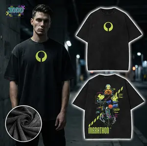 Marathon Graphic Tee, Vintage T-shirt Hoodie Sweatshirt Tank Top, FPS Game Merch, Unisex Cotton Top Streetwear Menswear Heavyweight