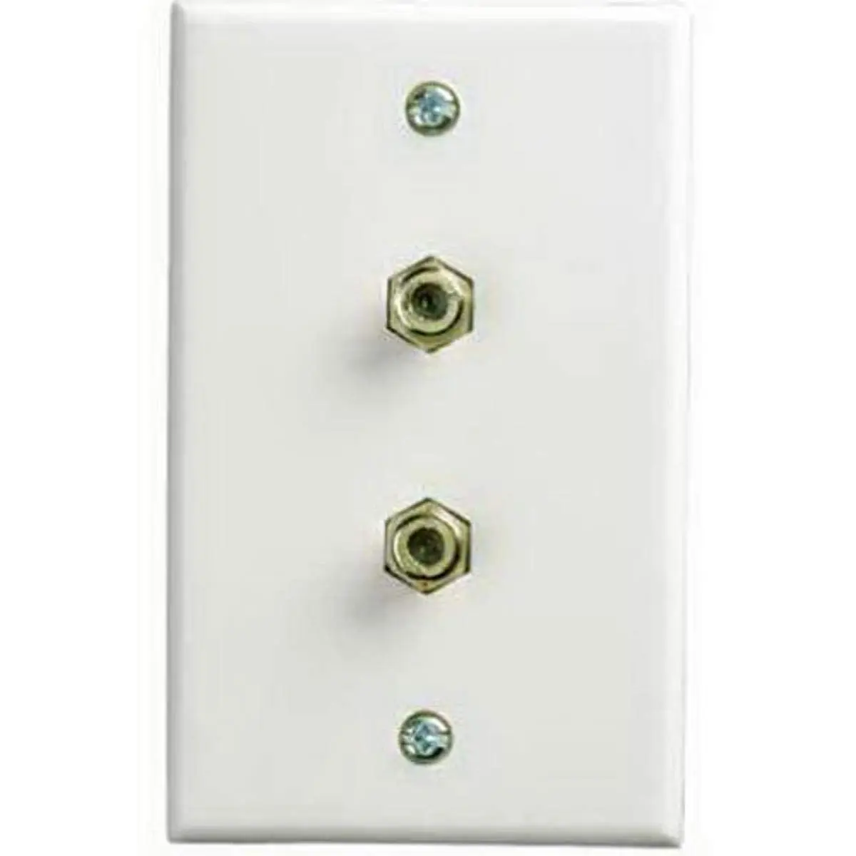 SatelliteSale Coaxial Duplex Wall Plate White Screws Included