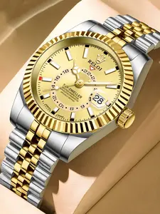 Top Luxury Skywalker Series High-End Business Men's Quartz Watch Non-Mechanical Analog Mineral Glass Butterfly Buckle Strap Trendy Watch